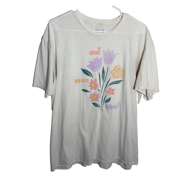 PS LA T-Shirt Women's One Size Graphic Shirt Crew Neck Floral Top Crew - Picture 1 of 7